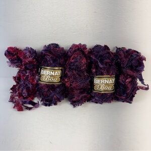 Rare & Discontinued! Lot of 5 brand new (NWT) skeins of Bernat Boa Eyelash Yarn